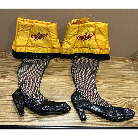 "A Christmas Story" Leg Lamp-Christmas Stocking w/Fishnet-Set of 2 FREE SHIP - Picture 1 of 6